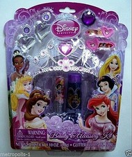 DISNEY PRINCESS,KIDS BEAUTY ACCESSORY KIT,COSMETIC JEWELRY MAKEUP SET,5 ,NEW