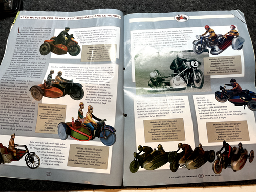 VINTAGE JOUETS EN FER-BLANE CLOCKWORK TUT-TUT MOTORCYCLE & SIDE-CAR VGC - Picture 10 of 11