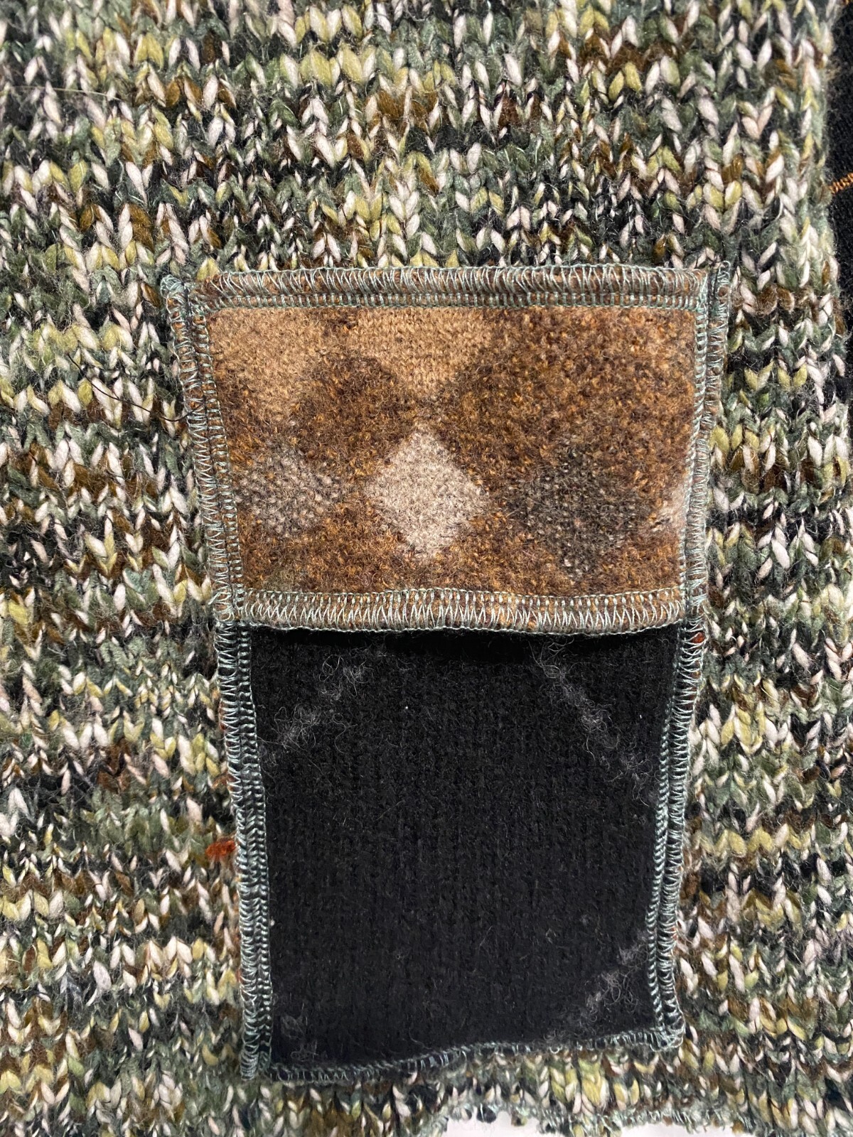 Robin Brickell - Vintage patchwork Hand knitted s… - image 3