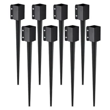 Fence Post Anchor Ground Spike 8 Pack 36 x 4 x 4 In Metal Fence Stakes