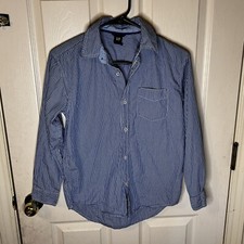 Vintage Boys Gap Kids 2006 Striped Button Up Shirt Size Large 10 EUC Fall