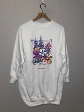 1980s Vintage Yellowstone Wildflower Country White Sweatshirt LONG VTG 80s L Lar