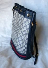 Grand sac à bandoulière seau en toile Gucci vintage GG Supreme Ophidia bleu marine/rouge