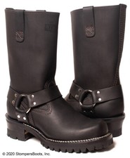 Wesco Harness 11 Inch Leather Black Boots | U...