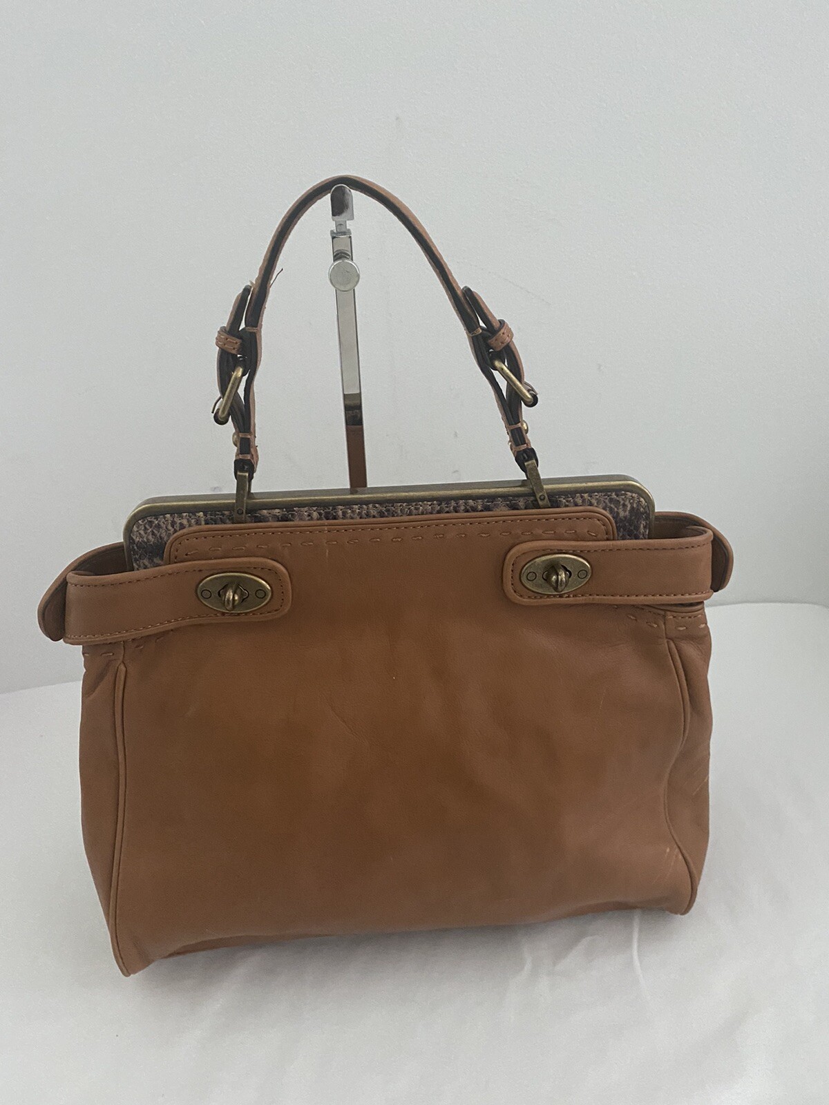 TABOLTS LIGHT BROWN LEATHER PYTHON PRINT DETAILS … - image 3