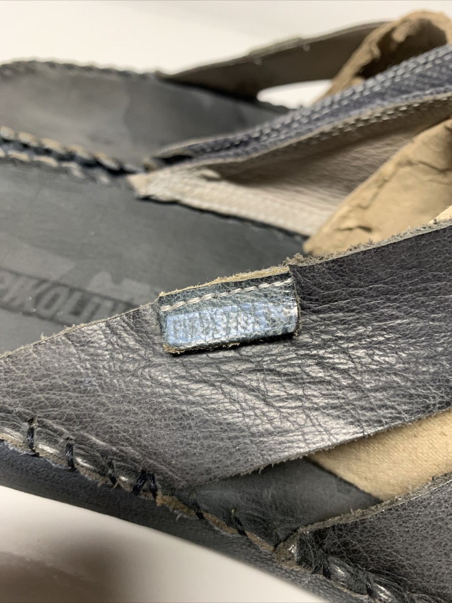 Mens Pikolinos Sandals Slides Size 45 - US 11/12 Gray Leather Canvas Cross Strap Mens Pikolinos Sandals Slides Size 45 - US 11/12 Gray  main image 2