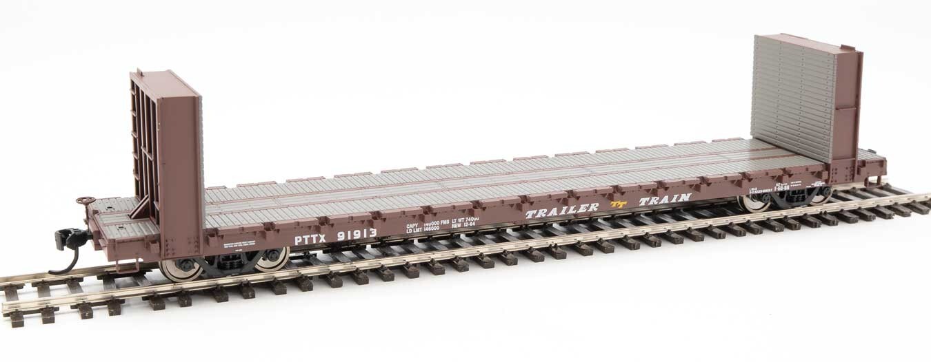 H0 Gauge - Walthers 60' Bulkhead Flatcar Trailer Train PTTX - 5846 New