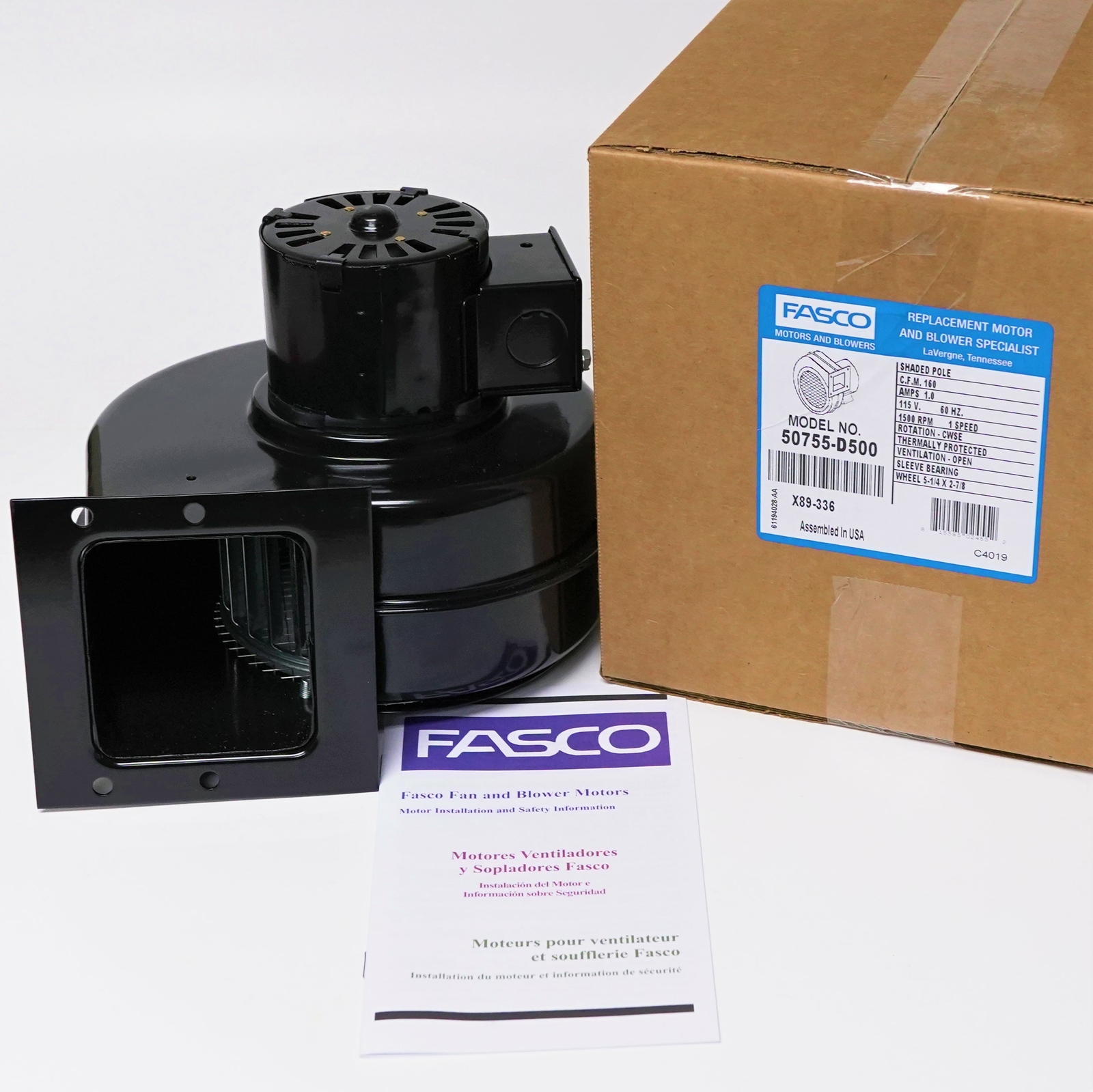 Fasco 50755-D500 Pellet Stove Convection Blower Fan Motor | eBay
