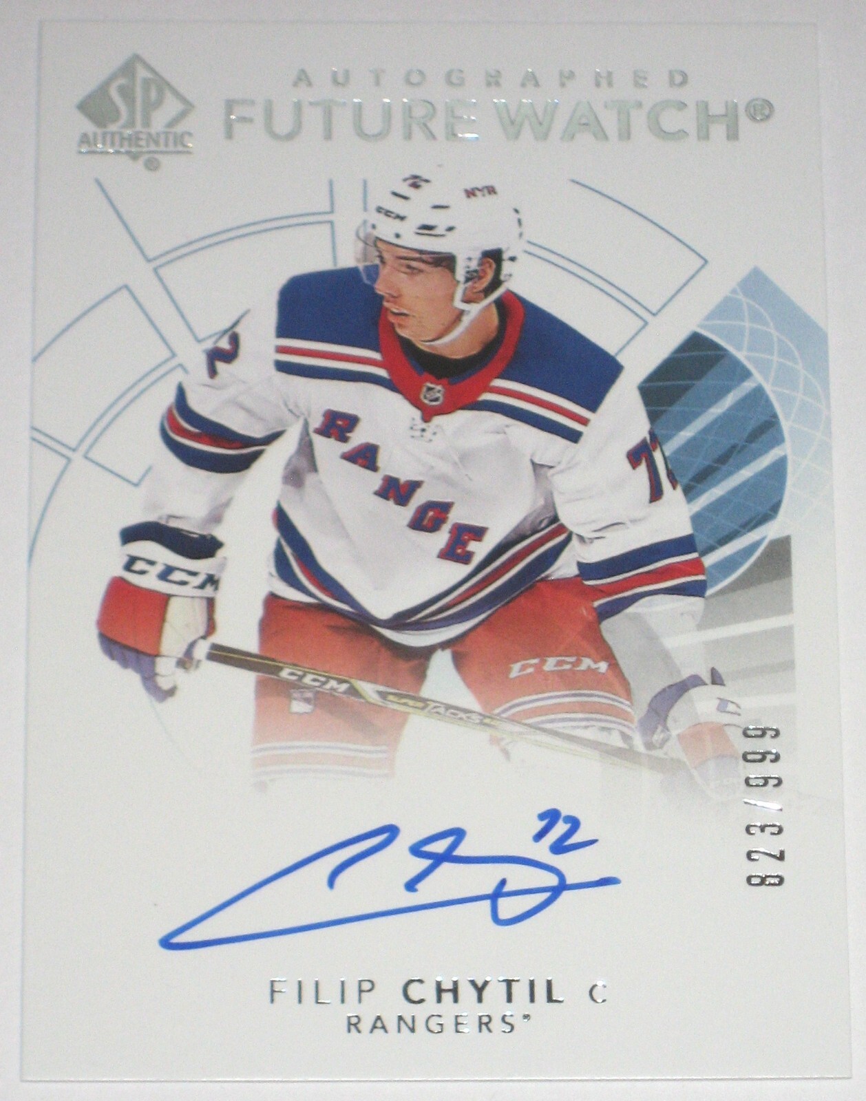 2017-18 UPPER DECK SP AUTHENTIC FILIP CHYTIL FUTURE WATCH CARD AUTOGRAPH /999