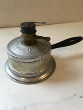 Antique ALG Garanti Inexplosible Kersone Lamp w Wood Carry Handle, Made France