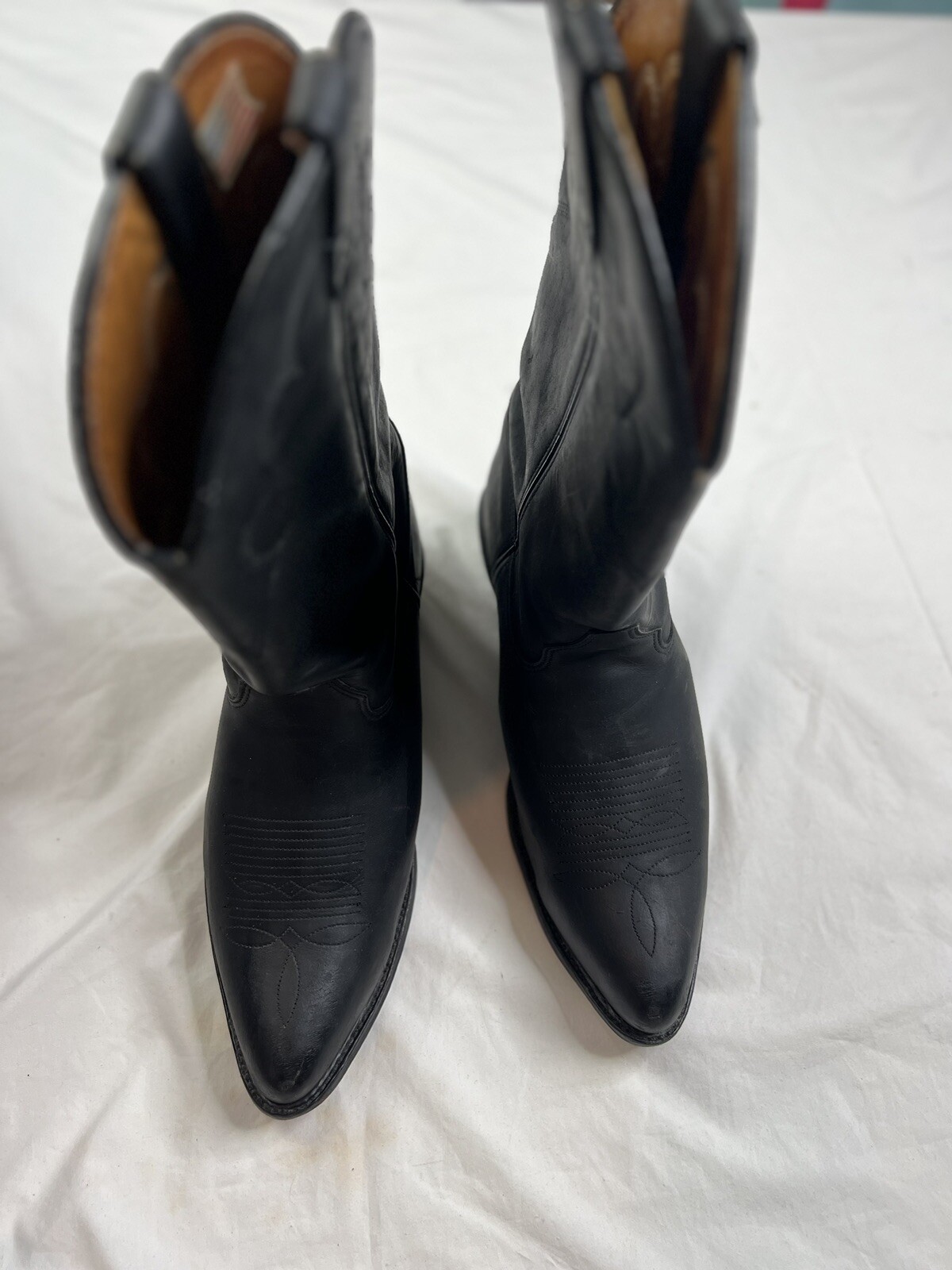 Botas Occidentales HH Marrón Color Negro Cuero 10.5 A080323