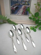5   Vintage National Silver  KING EDWARD  Silverplate  Teaspoons   1936