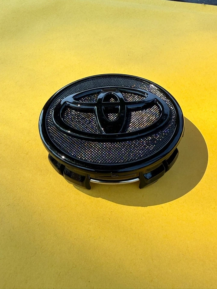 4x TOYOTA 57mm Full Black Wheel Center Caps- Corolla, Prius, Yaris Foto 2 de 4