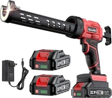 Cordless Caulking Gun, 20V Electric Caulk Adhesive Gun with 2*2.0Ah Li-Battery