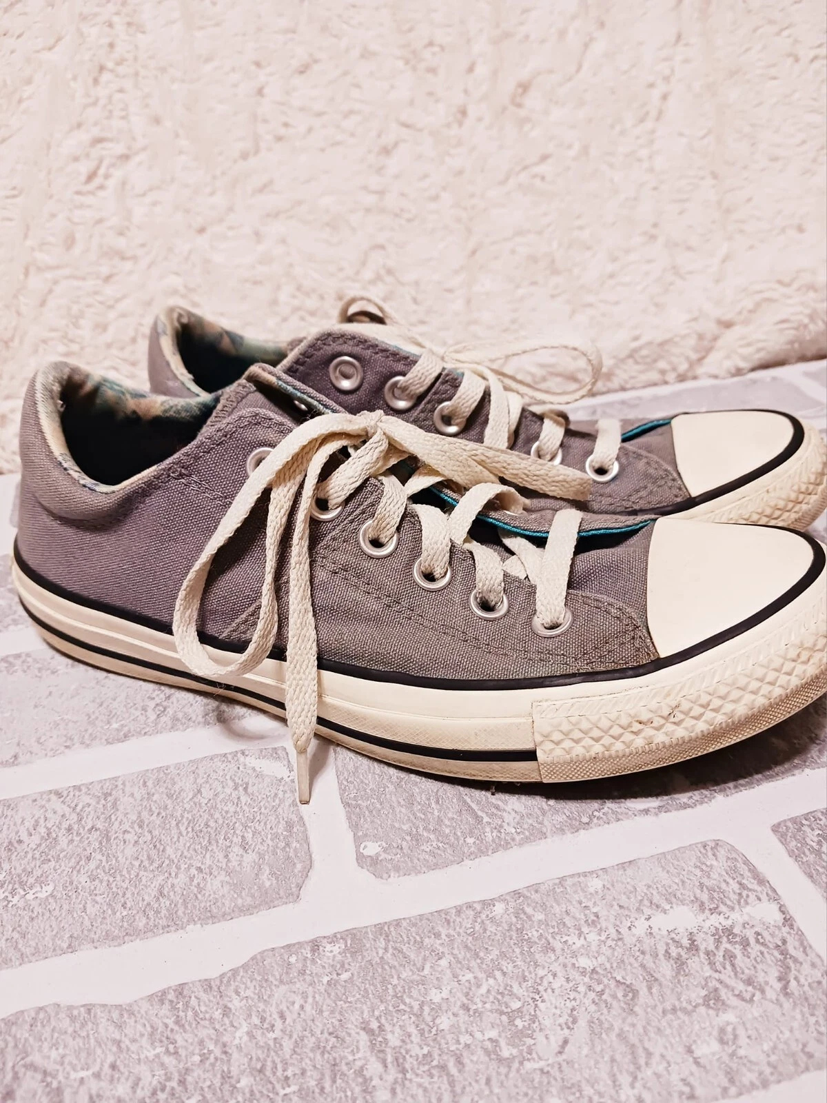 Converse Chuck Taylor All Star Low Top Doppia Lingua Foderate Grigio Donna Tg 7