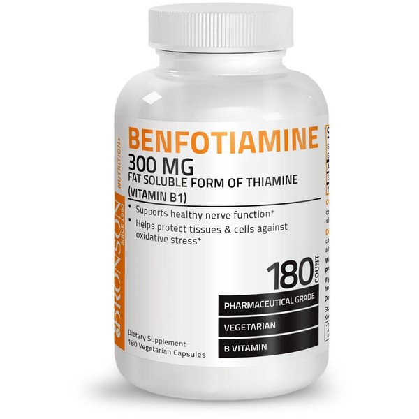 Bronson Benfotiamine Vitamin B1 Thiamine 300 mg 180 Vegetarian