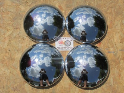 8 3/4'' CHROME STEEL BABY MOON HUBCAPS SET OF 4, 98-1302