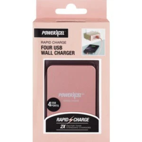 PowerXcel Rapid Charge 4 USB Wall Charger, Rose Gold CVS eBay