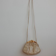Susan Gail Bag Leather Crossbody Sling Clutch Snake Bellido Exotic Genuine Beige