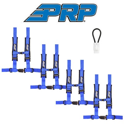 PRP (4) Blue 4-Point 2'' Harness/Seat Belt Bypass For 2015+ Yamaha YXZ1000