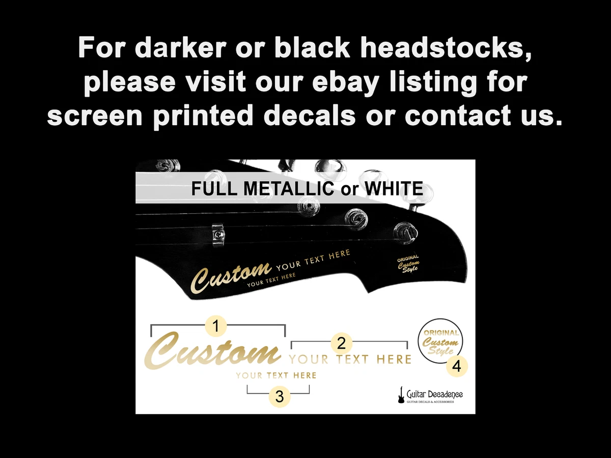 Calcomanías de tobogán acuático personalizadas para cabezal de guitarra clásica para guitarras eléctricas