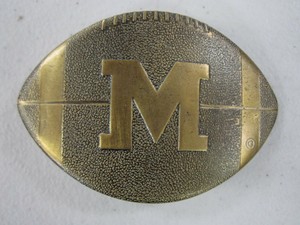 Vintage 1976 Tambeck U Of M Football Block M Belt Buckle Michigan