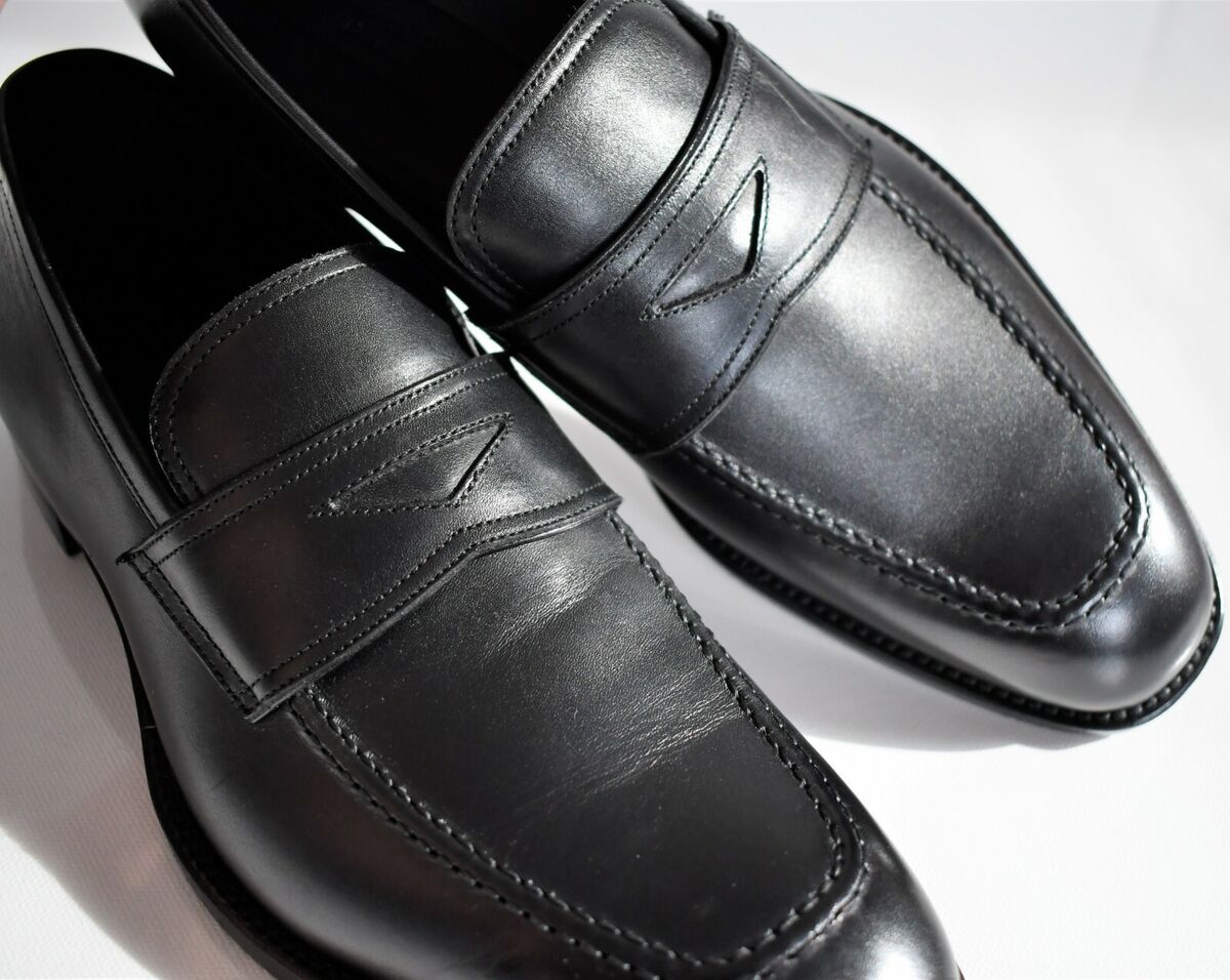 New ERMENEGILDO ZEGNA Black Leather PENNY LOAFER Dress Shoes New ERMENEGILDO ZEGNA Black Leather PENNY LOAFER Dress Shoes