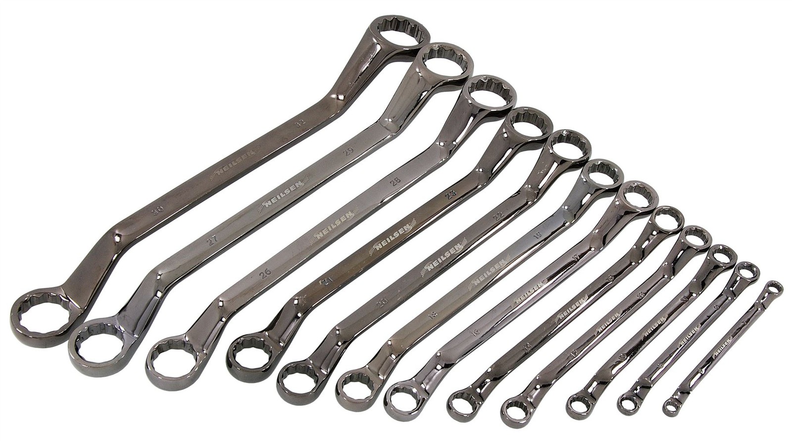 12pc Metric Ring Spanner Set 6-32mm Offset Double Ended in Tool Roll - Image 4