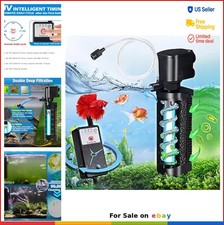 Aquarium Filter with UV Timer 200 GPH 20-75 Gallon Fish Tank Internal