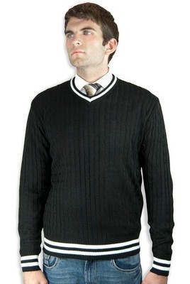 V-Neck Cable Sweter (SW-028)