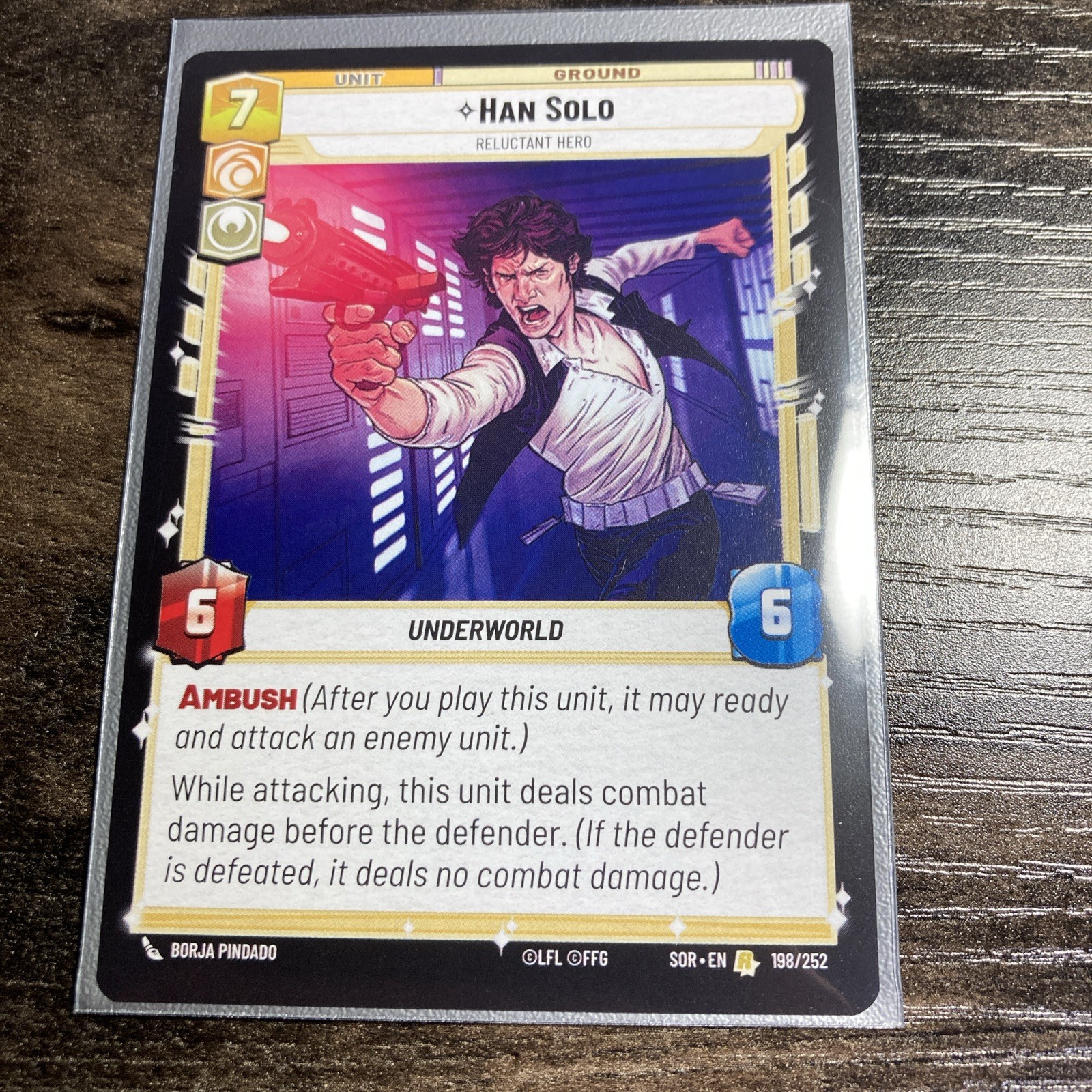 Han Solo - Reluctant Hero - Rare Star Wars Unlimited Spark of Rebellion #198 a