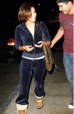 Vintage Juicy Couture Navy Blue Velour Full-Zip Hoodie Track Jacket