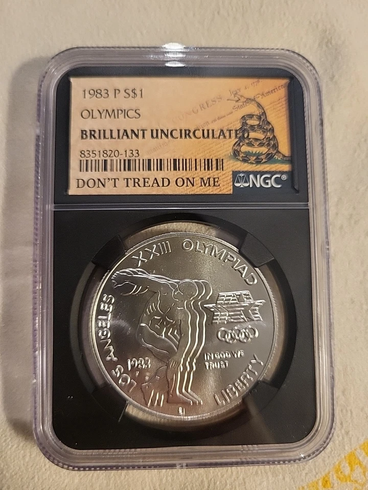 1983-P Los Angeles Olympic Commemorative Silver Dollar (BU) GRADED BY NGC *DTom* - Image 3 of 4