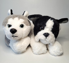 FAO Schwarz Husky Boston Terrier Plush Puppy Dog Kidcore Cozy Plushy