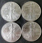 Lot of Four 2000 $1 American Silver Eagle Dollars