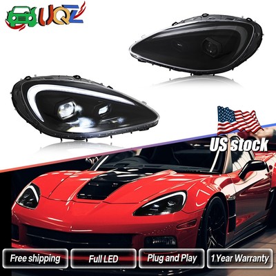 For 2005-2013 Chevy Corvette C6  LED Sequential Projector Headlights Headlamps