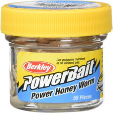 Powerbait Power Honey Worm Fishing Bait, Natural, 1In, Irresistible Scent & Flav