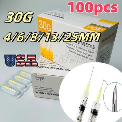 Tattoo Needle Micro Needles 30G Beauty Safety Parts Injection Syringe Tips 100PC