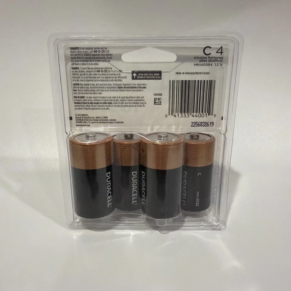 Duracell Coppertop MN1400 1.5V C Alkaline Battery - Pack of 4 - Image 2 of 2