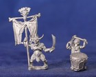 2 Metal Miniatures RAFM 3202 Orc Standard + Drummer D&D LOTR TSR w/o Paint 1985