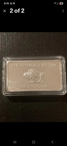 🦬🦬🦬🦬🔥🔥🔥German SILVER Buffalo Bar * No Reserve Auction!!!!!!!!🔥🔥🔥🔥🔥🔥