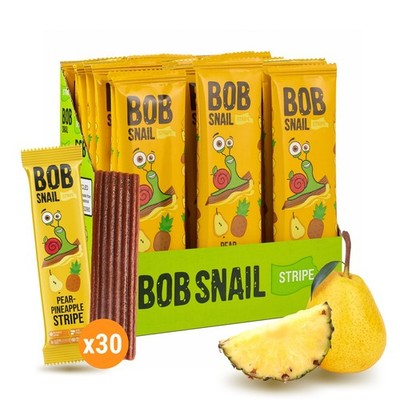 Bob Snail Fruchtstreifen Birne-Ananas | 14g | Kein Zuckerzusatz | 30er Packung
