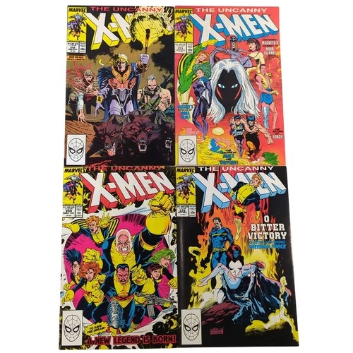 VTG Uncanny X-Men Lot 252-255 Jim Lee Magneto Joins 1989 Marvel Comics VF+