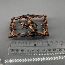 Brass Bucking Bronco Western Cowboy Rodeo Belt Buckle Metal Vintage Style 3x2