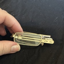 ANTIQUE Folding Rectangular Wire Rim Metal Eyeglasses Original Antique Optical