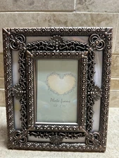 Victorian Revival / Baroque Style Metal Photo Frame Bronze Colored 2x3”