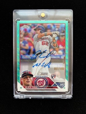 2023 Topps Chrome #RA-AC Alex Call Aqua Wave Refractor Rookie Auto 097/199 RC