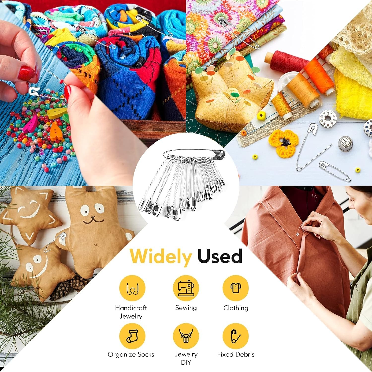 Durable 160Pcs Safety Pins Assortment - Perfect for Sewing, Crafting & Costumes