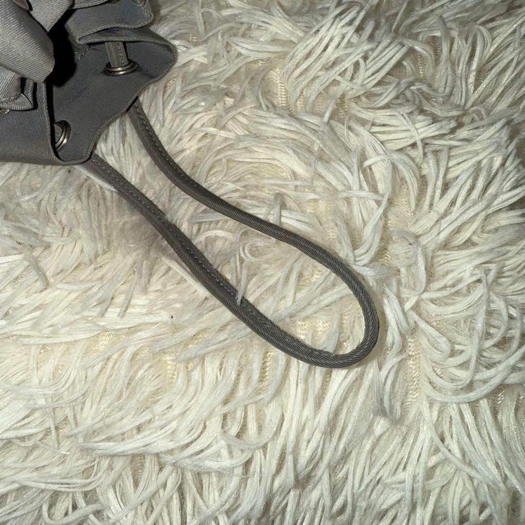 PRADA Nylon Accessory Pouch Gray Drawstring Used … - image 14
