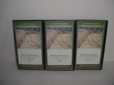 The Great Courses William Shakespeare Comedies, Histories. DVDs & Book - 1,2,3